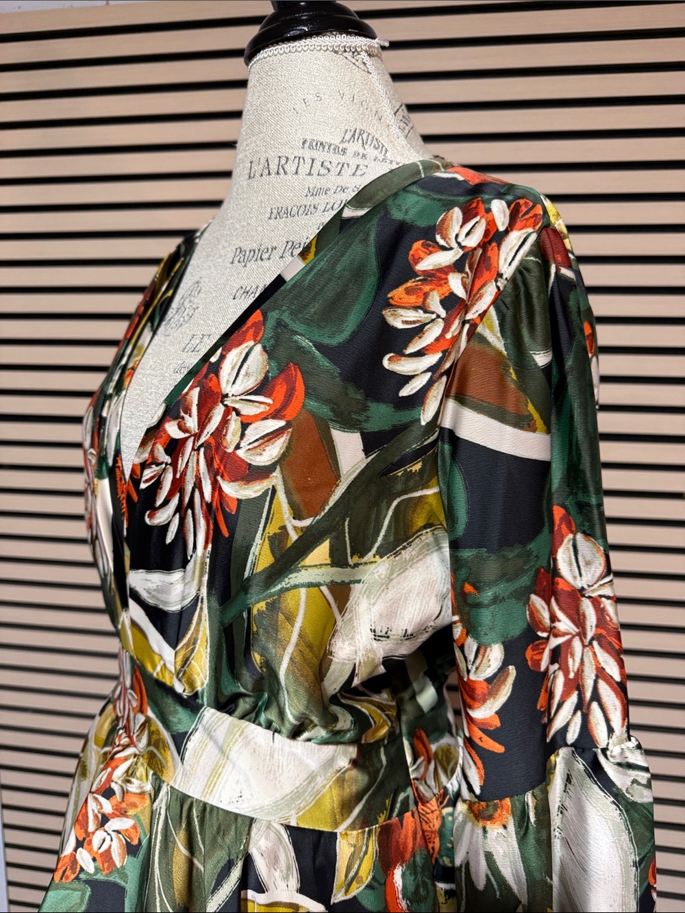 Floral  Maxi Dress - Green/Orange